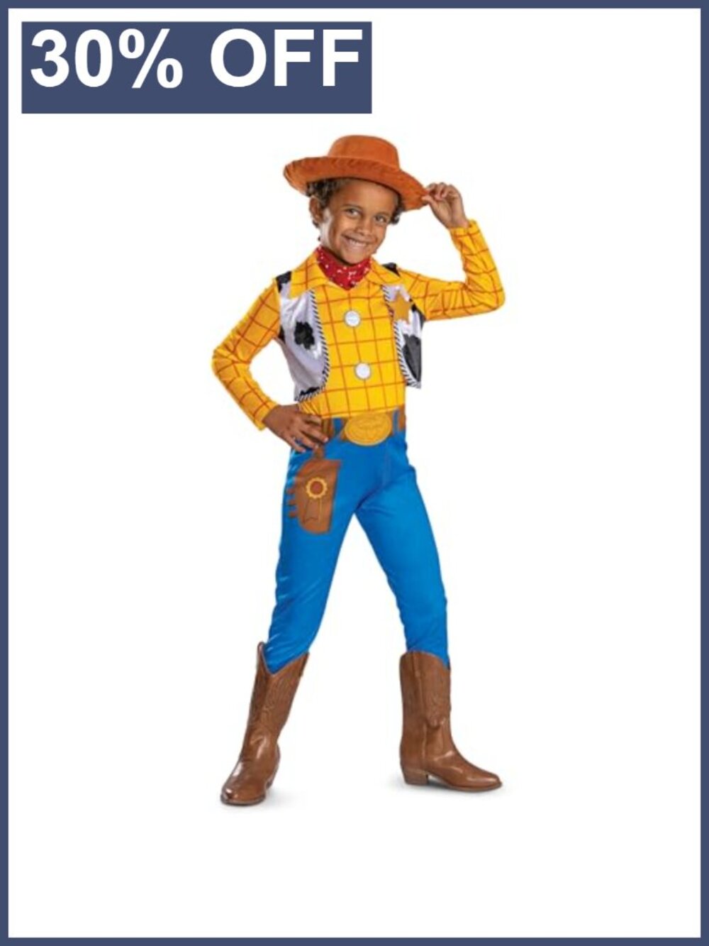 Disney Toy Story Woody Deluxe Costume Kids Boys Halloween Dress Up Outfit